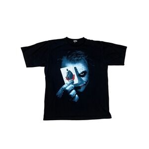 The Dark Knight Joker Batman Heath Ledger Graphic T-Shirt Black Mens Large